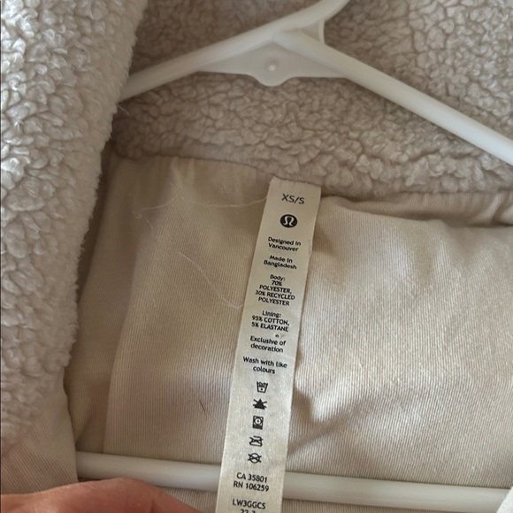 Lululemon Sherpa Scuba Oversized Funnel Neck Zip Up Bone EUC - Picture 4 of 4